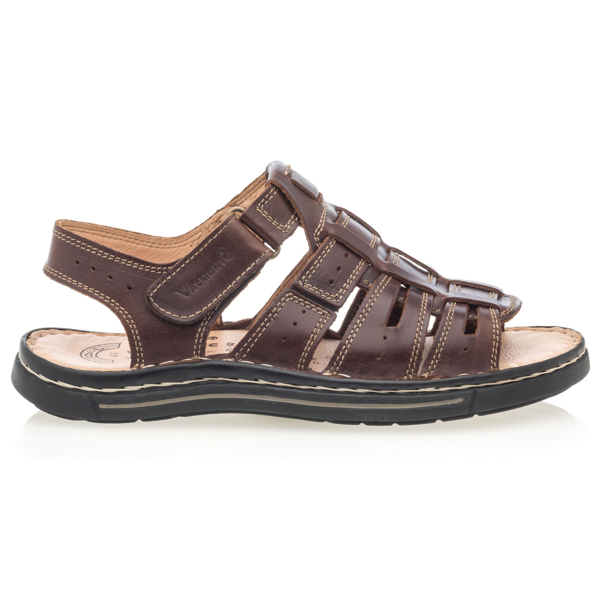 Nu-pieds confort Homme en cuir marron