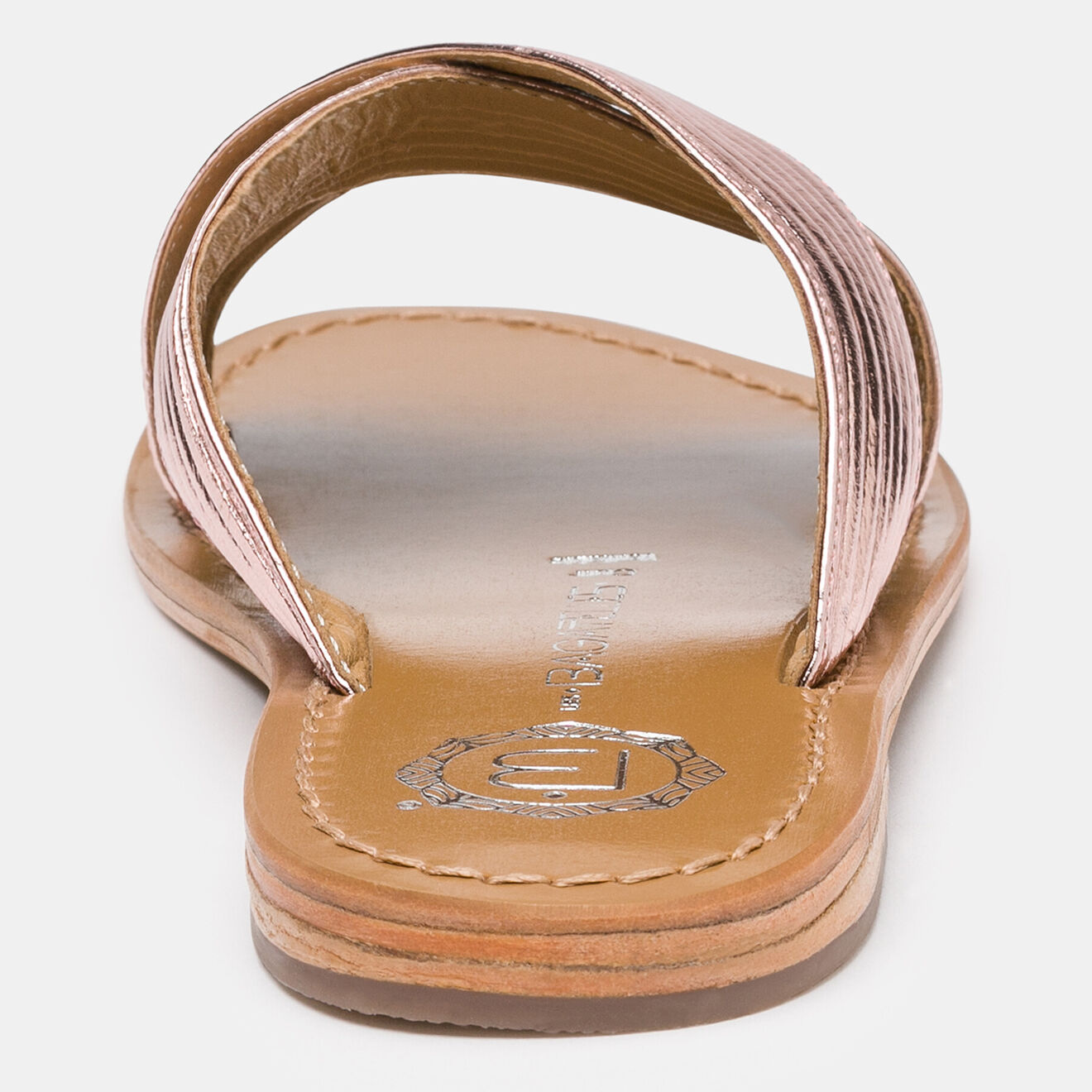Les Bagatelles Mules en Cuir Nassau rose doré/marron