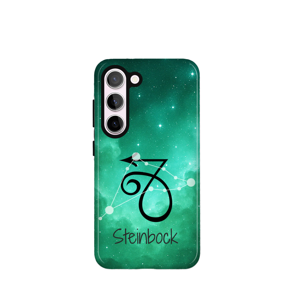 Samsung Galaxy S23 5G Hybrid (Kunststoff / Gummi) Hülle Steinbock 2 - Grün