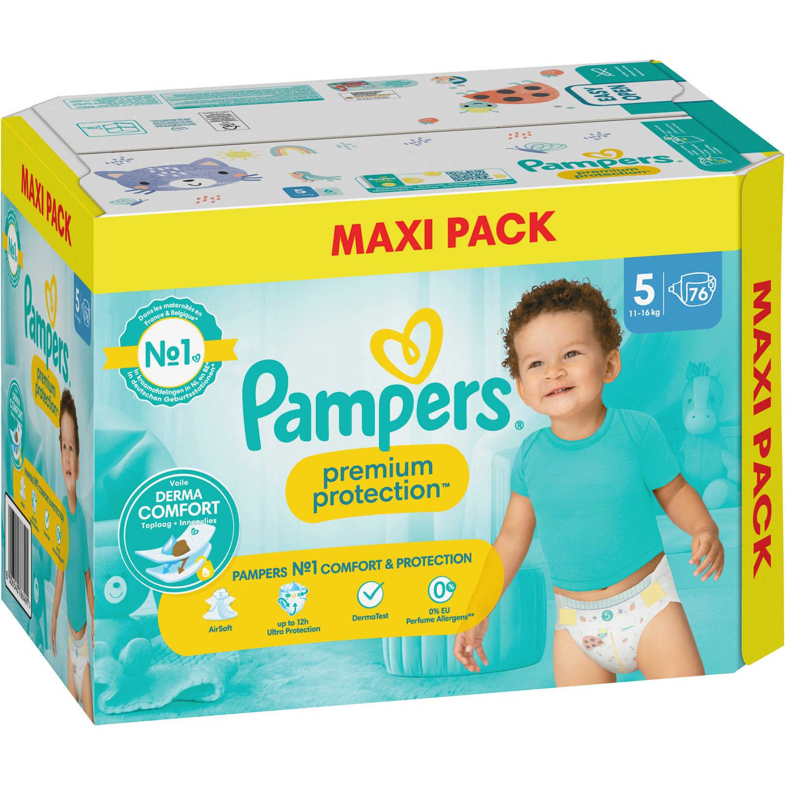 Pampers Premium Grösse 5, 11 - 16 kg, 76 Windeln