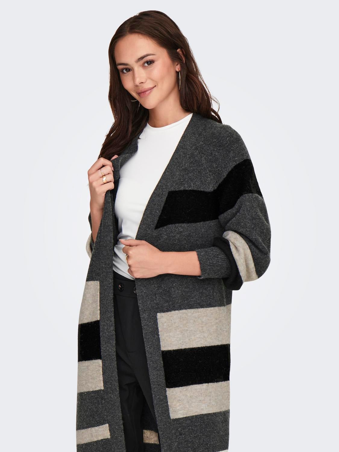 JDYRUE Strickjacke Dark Grey Melange