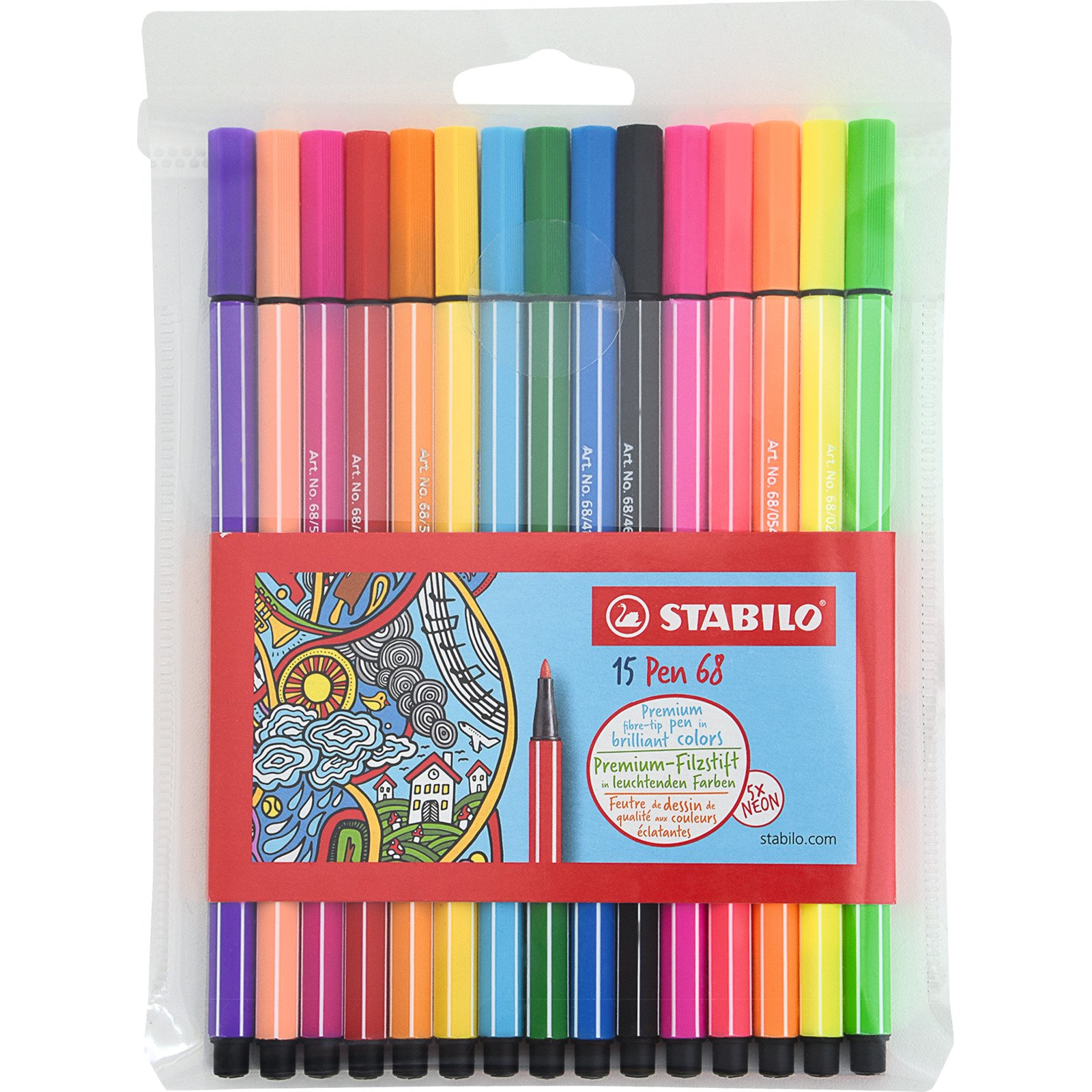 Stabilo Stifte 68 15St inkl.5 Neonfarben