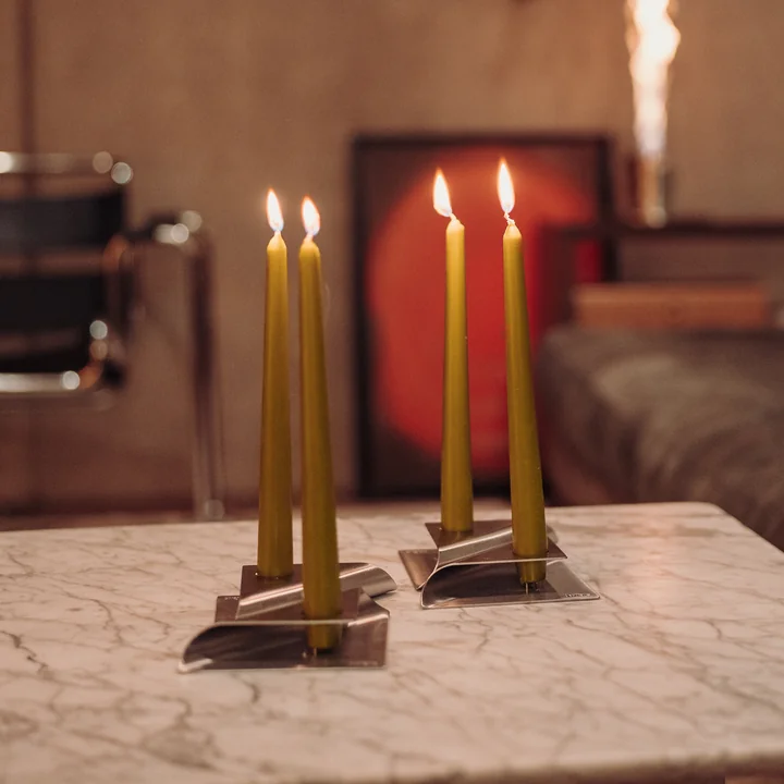 höfats - Square Candle Kerzenhalter, gold (4er-Set)