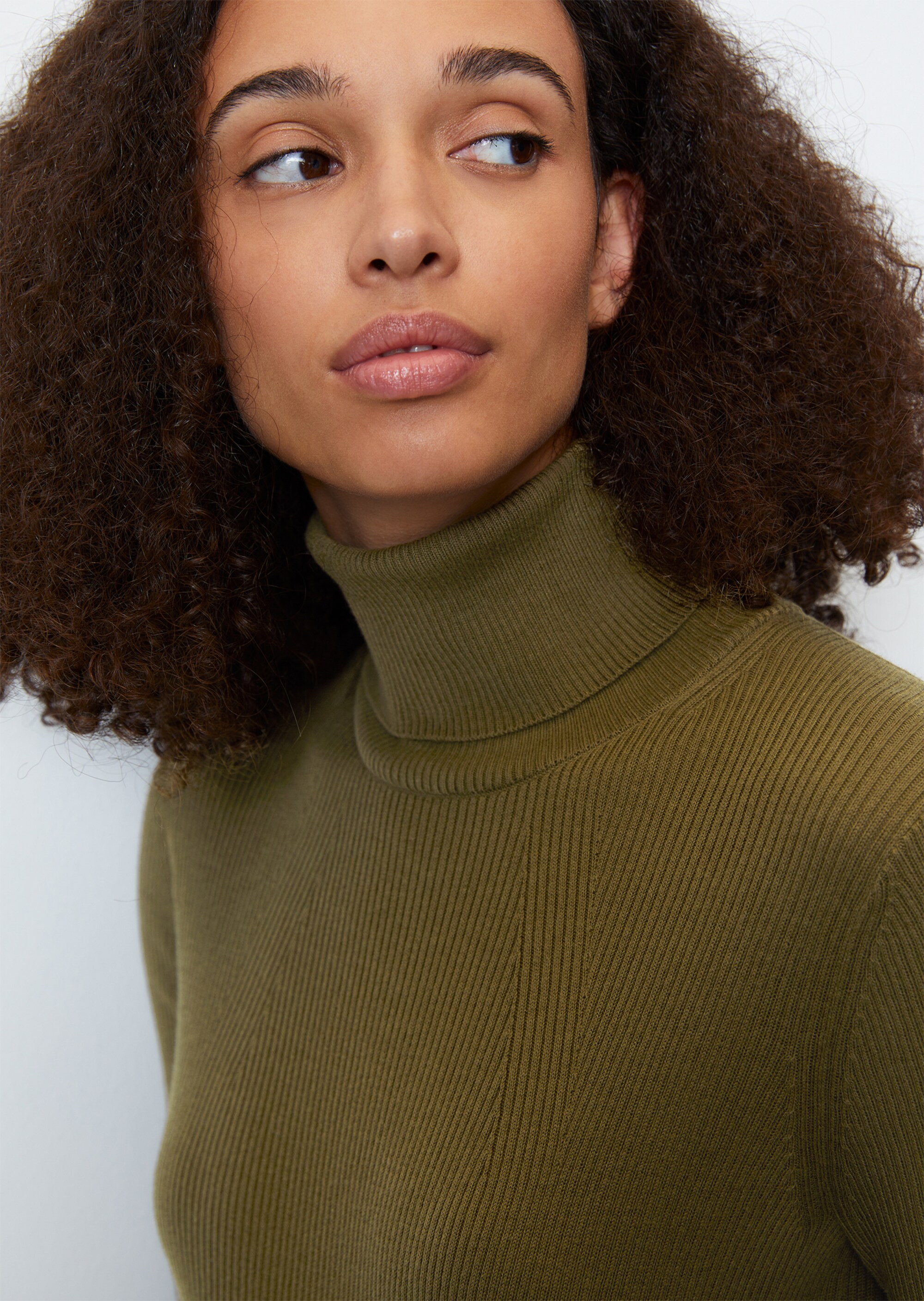 Rollkragenpullover slim aus Organic Cotton