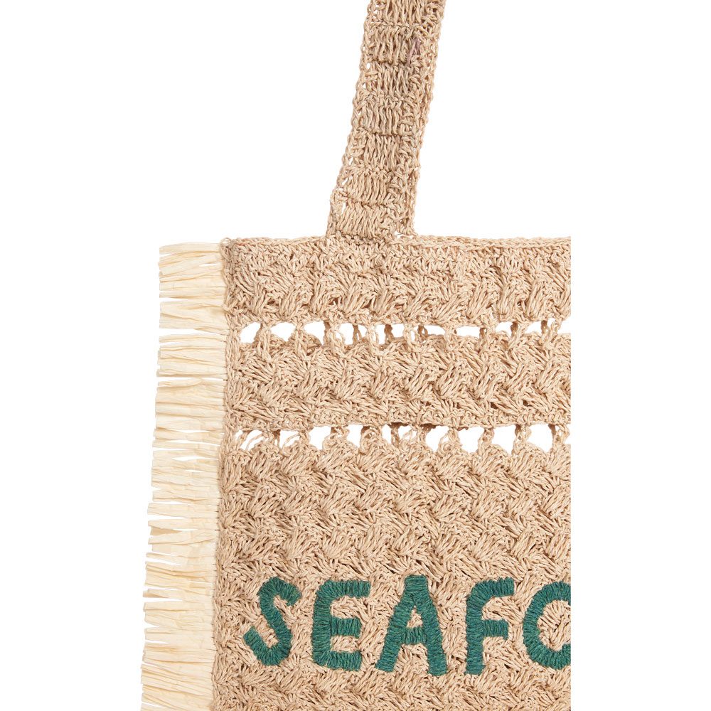 Seafolly Logo Woven Tote Badetasche Damen natural