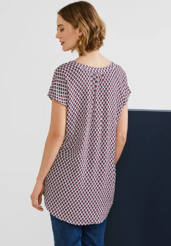 Long Blusenshirt mit Print - nu pink