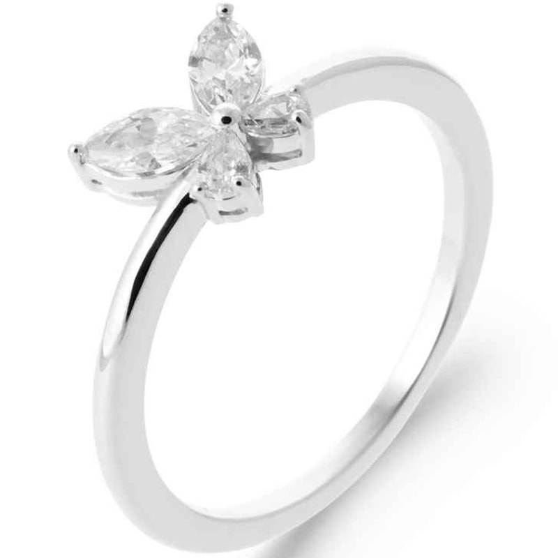 Bague - Argent 925/1000 rhodié & oxyde de zirconium