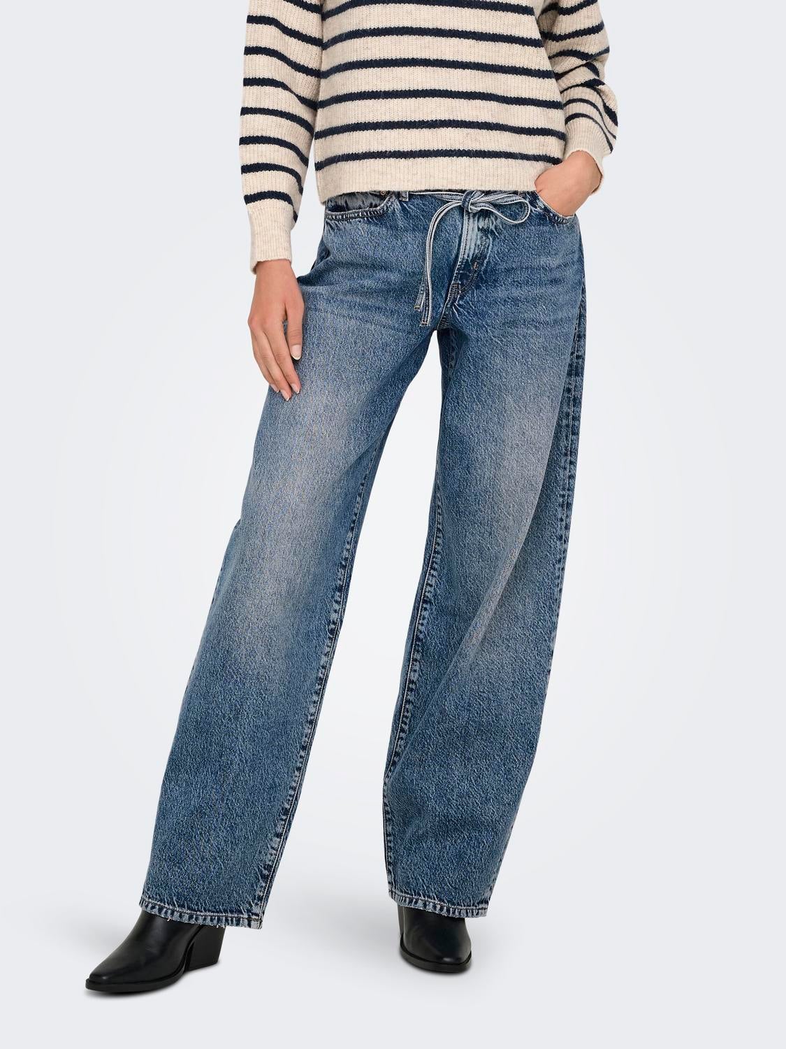 ONLGIANNA Mittlere Taille Ballon Schnitt Jeans Light Blue Denim
