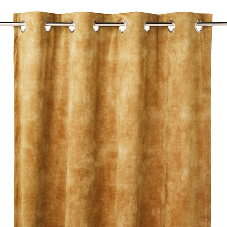 Rideau uni Zircon GoodHome jaune L.260 x l.140 cm