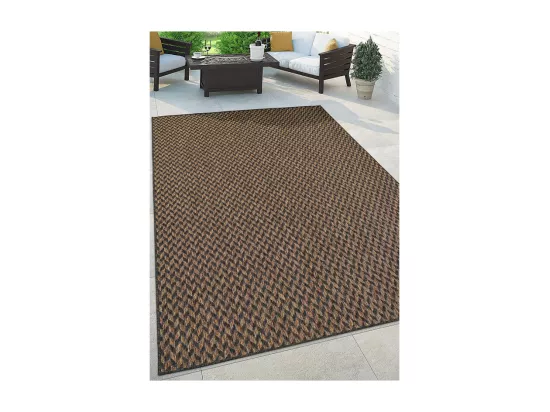 Tapis extérieur effet jute bicolore CARACAS 27 Noir 200*290