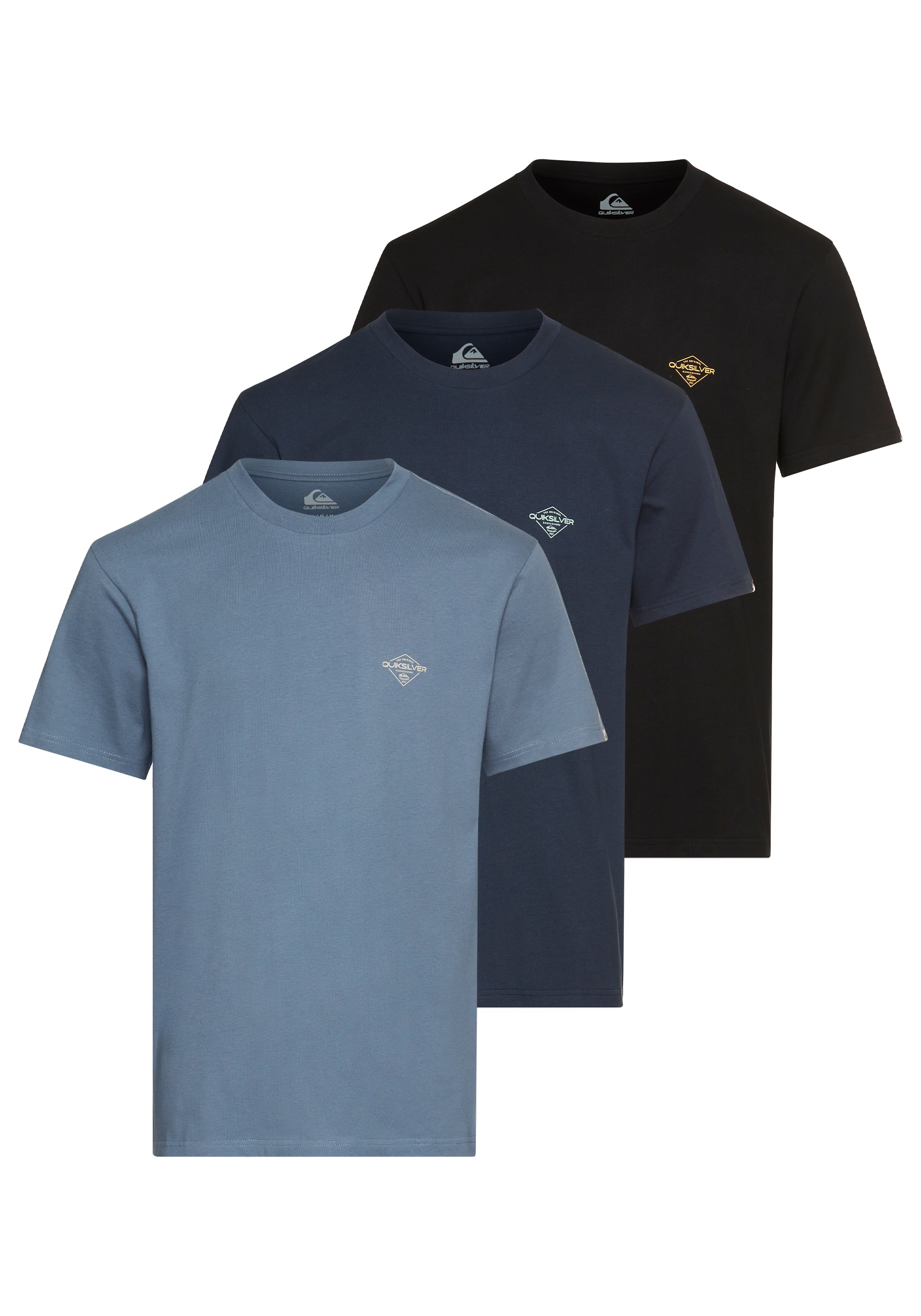 Quiksilver T-Shirt »DIAMONDS BEST SHORT SLEEVE TEE PACK3 YM«, 3 Stk.