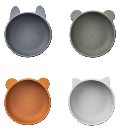 Liewood Sk?le - 4-pak - Silikone - Blå/ Grøn/Gr?/Orange