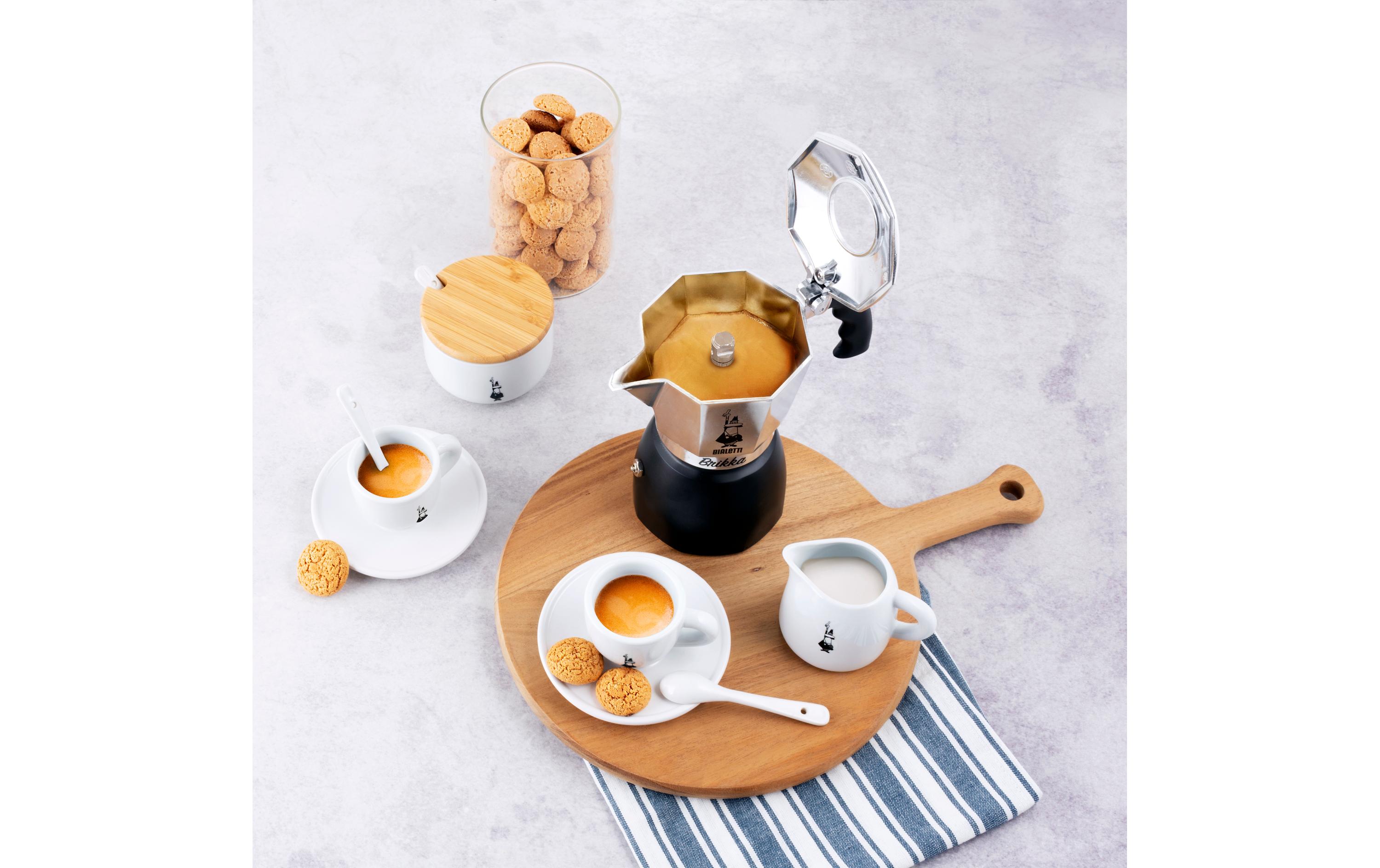 Espressokocher Brikka 4 Tassen, SilberItalienische Espressokanne – ein Design-Klassiker