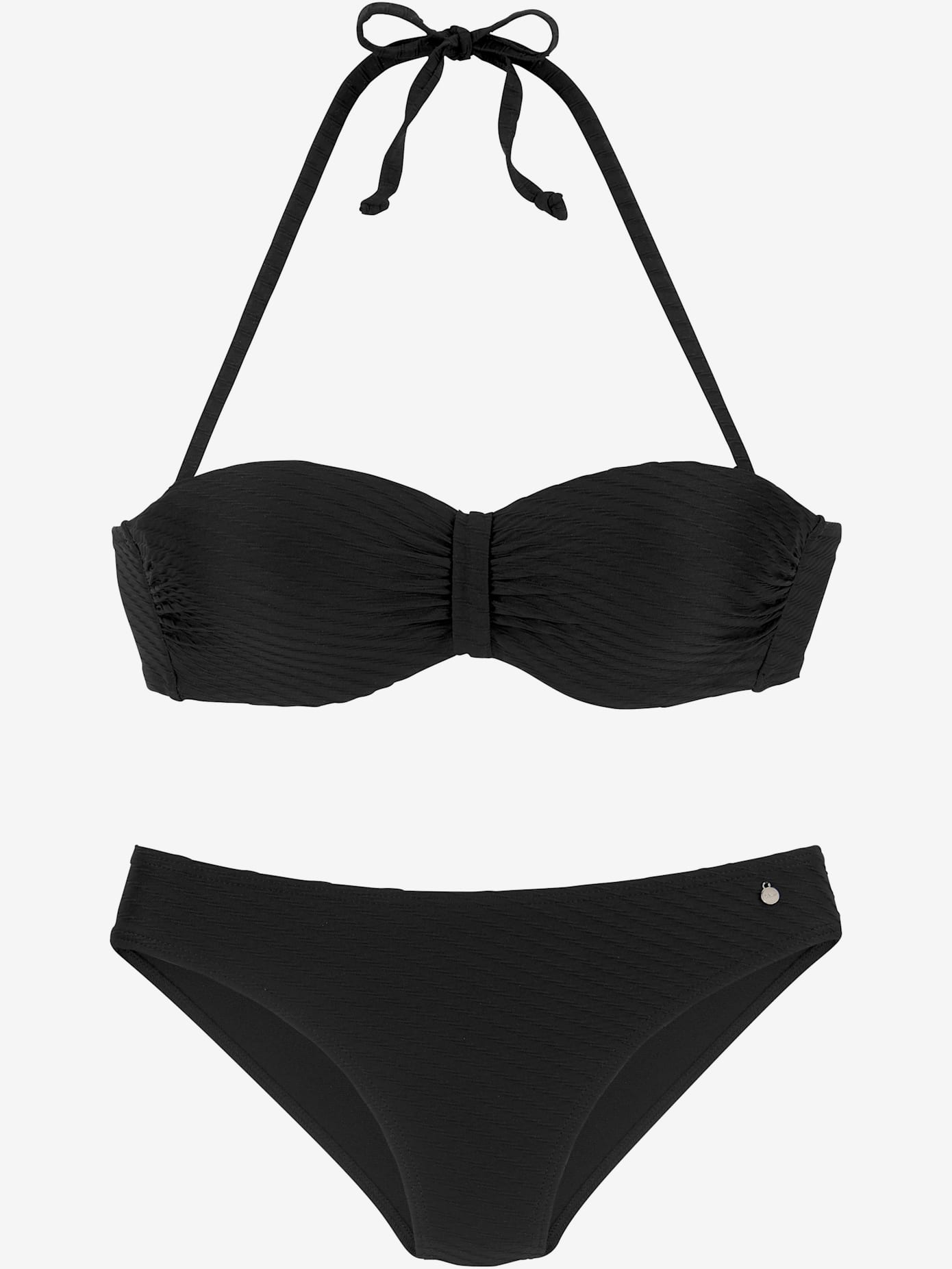 Maillot de bain bandeau à armatures matière structurée tendance