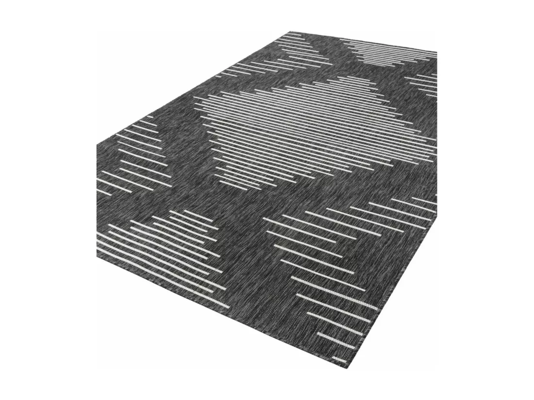Tapis d'Extérieur - 183x122 - Anthracite - Tulum Symetry