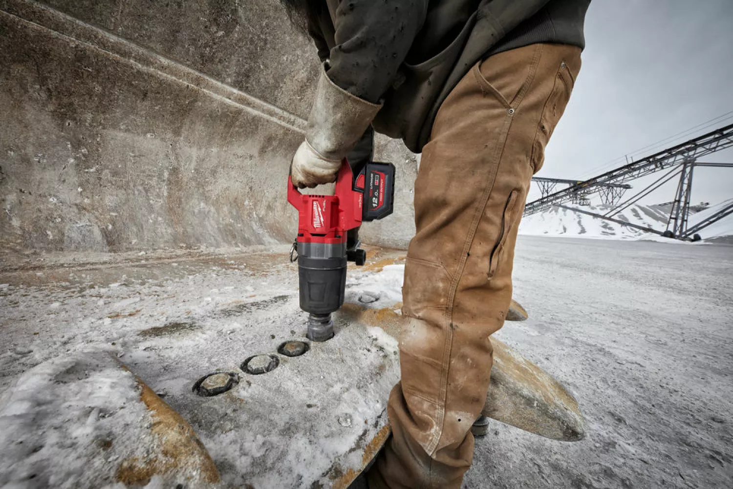 Milwaukee M18 ONEFHIWF1D-121C 18V Li-ion accu Slagmoersleutel body met frictiering en lange aandrijfas set (1x 12.0Ah accu) in HD Box - 1