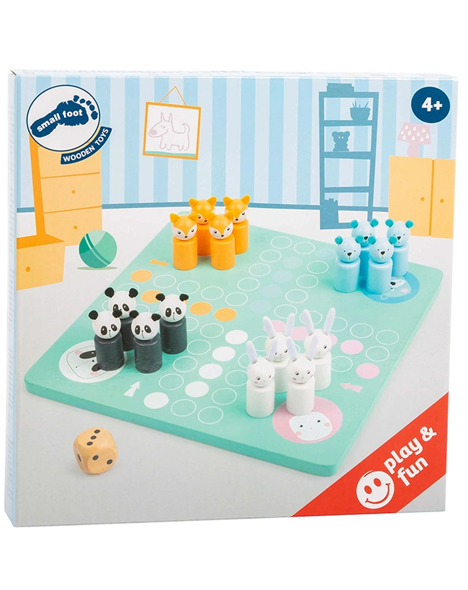 Brettspiel LUDO – PASTELL aus Holz