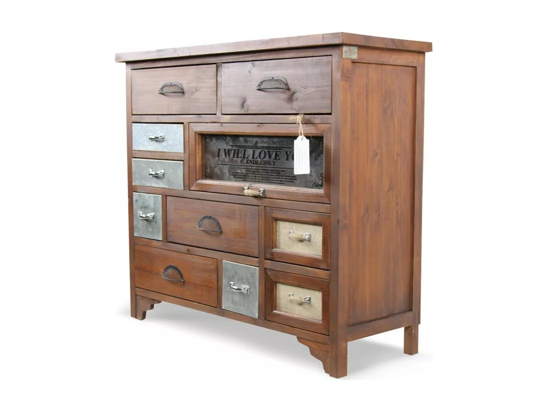 Commode grainetier 11 tiroirs Bois Marron - Décoration d'Autrefois