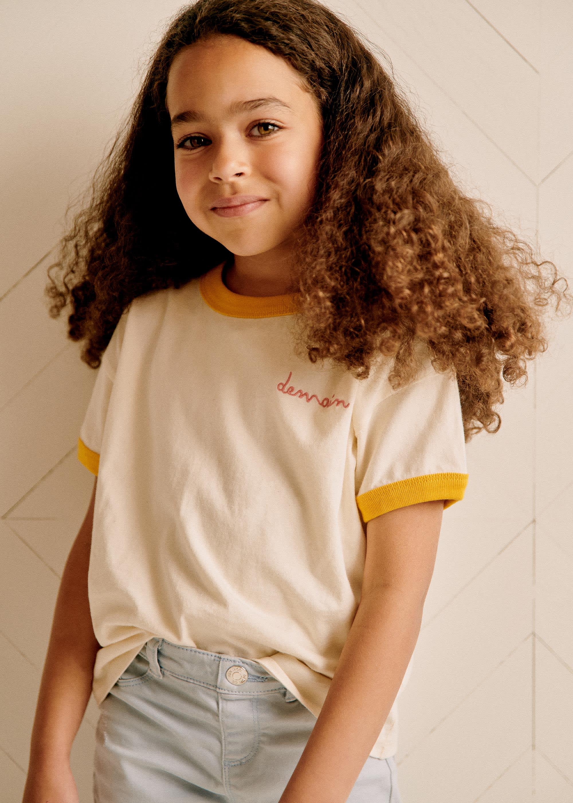 T-Shirt Enfant - Demain - Crème / Rose - E-SHOP/T-SHIRTS 5905333