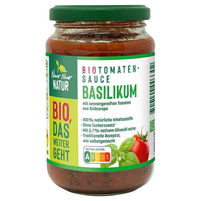 NUR NUR NATUR Bio-Tomatensauce 325 ml, Basilikum