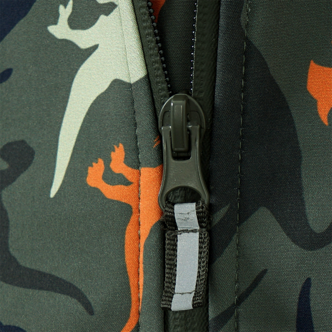 Topomini Baby Softshelloverall mit Dino-Print dunkelgrün / orange