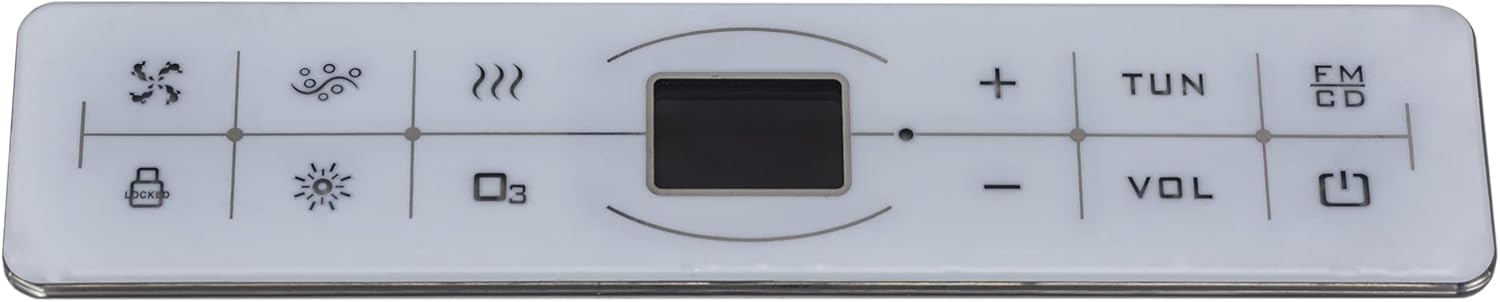 Classic Indoor Whirlpool Badewanne Palma mit 20 Massagedüsen, Wasserfall, LED-Ambiente, Touchpanel, Bluetooth und Radio