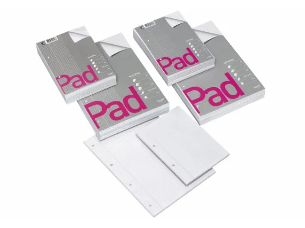 Blok A5 Bantex standard, linjeret, hullet - (5 stk.)