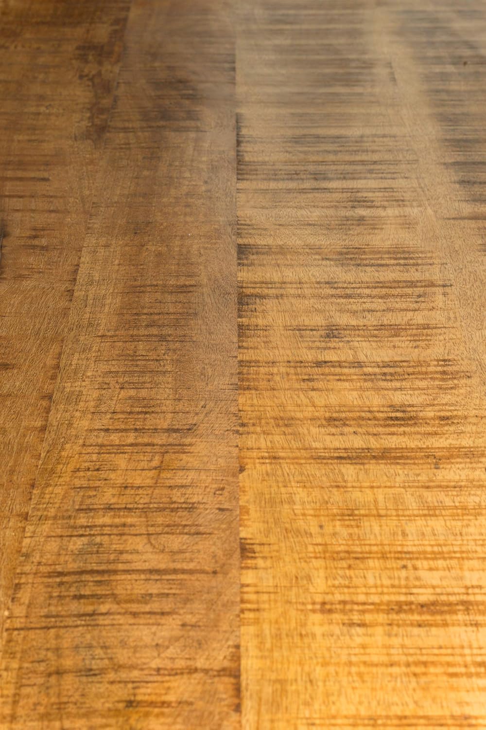 SAM Esstisch Dora 180 x 90 cm, Mangoholz massiv, lackiert & naturfarben, Baumkantentisch mit A-Metallgestell in Mattschwarz, echte Baumkante, 26 mm