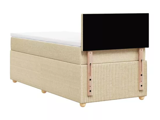Sommier à lattes de lit et matelas Crème 90x190 cm Tissu