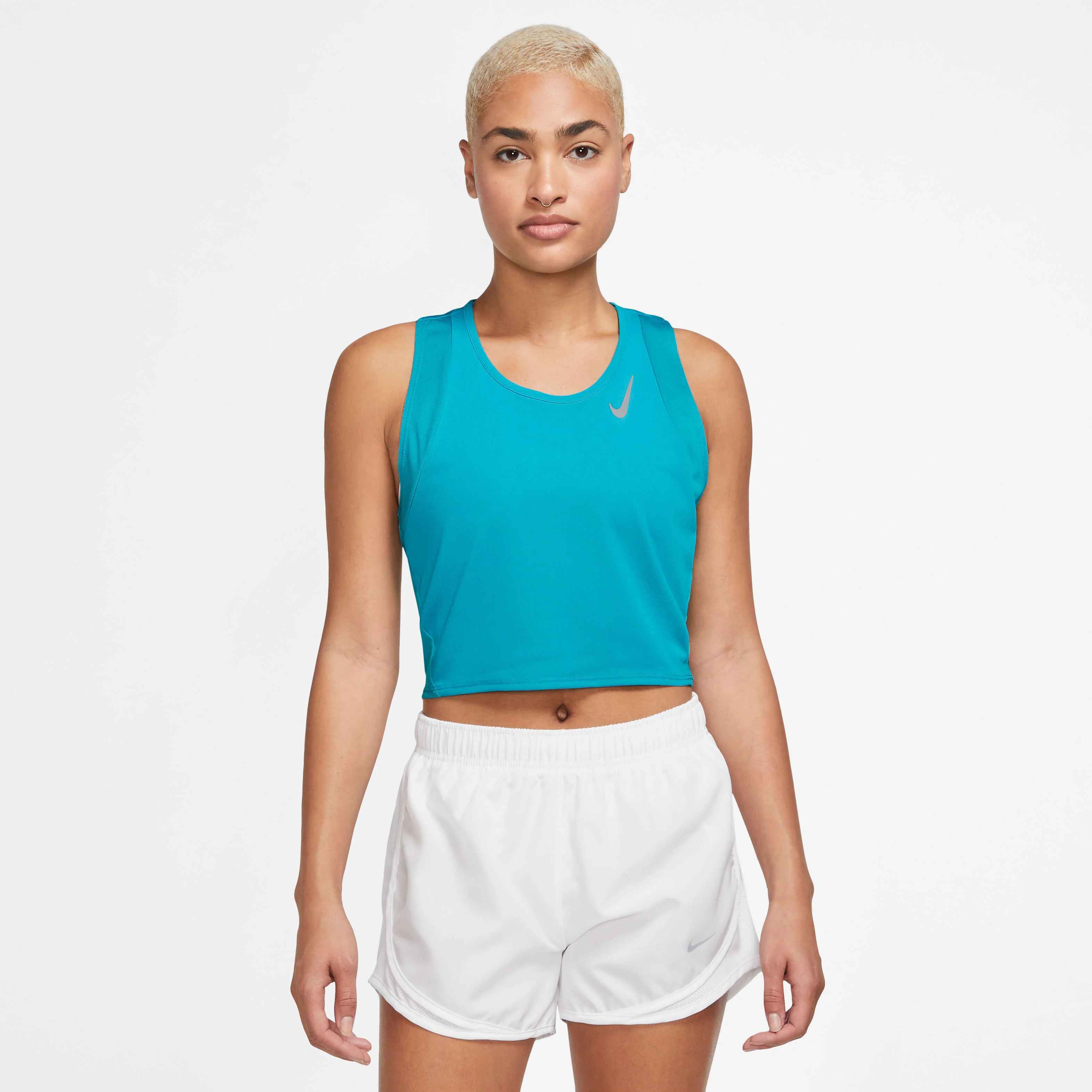 Nike Dri-Fit Fast Crop Débardeur Tank Top Femmes - Turquoise
