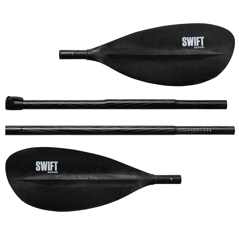 Pagaie Kayak Swift Egalis Fibre Carbone Vario Démontable 4 Parties E.Lock