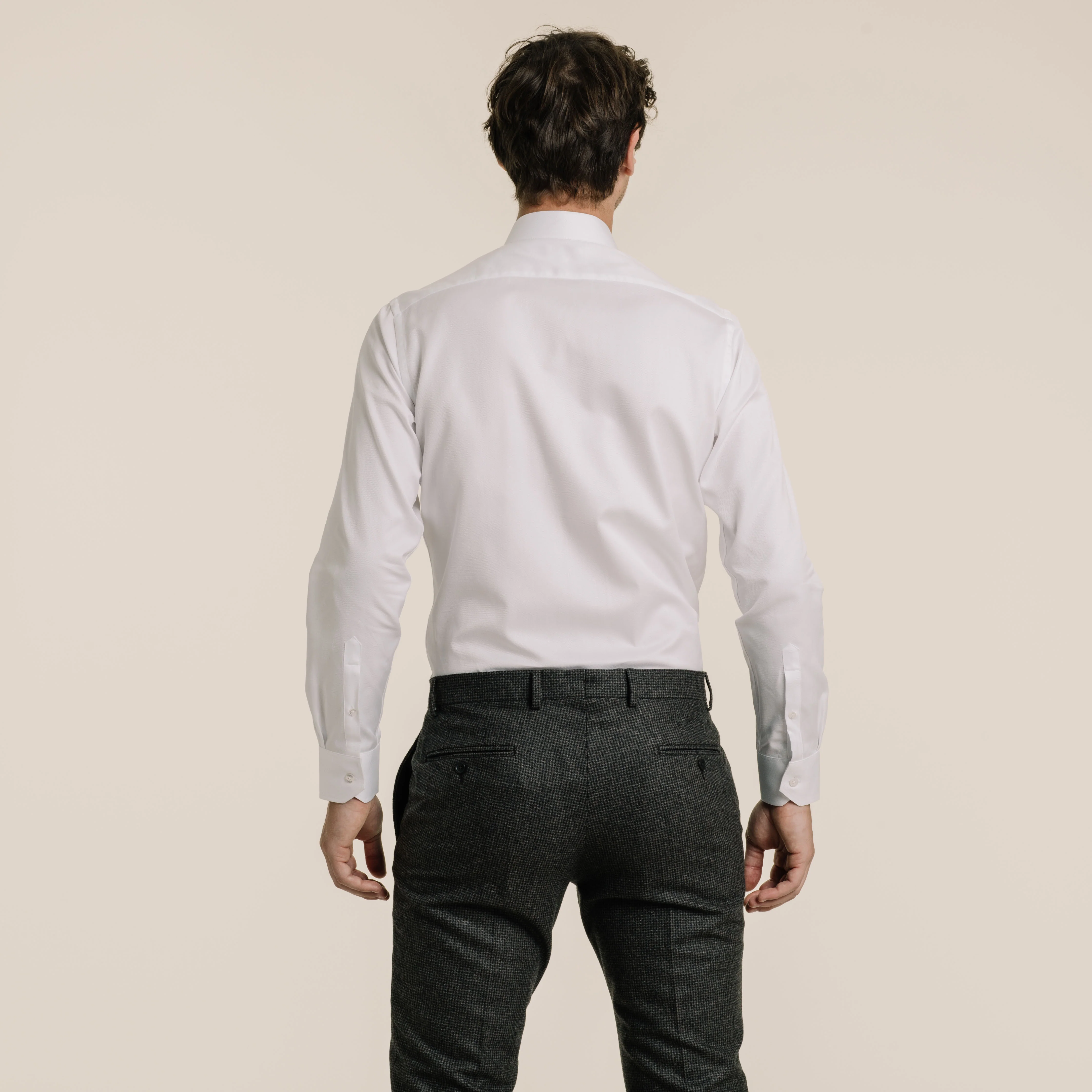 White double-twisted dobby shirt