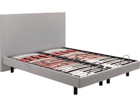 EPEDA - Sommier 2 x 90 x 200 Escapade Relax 1820D + Tête de lit gris clair