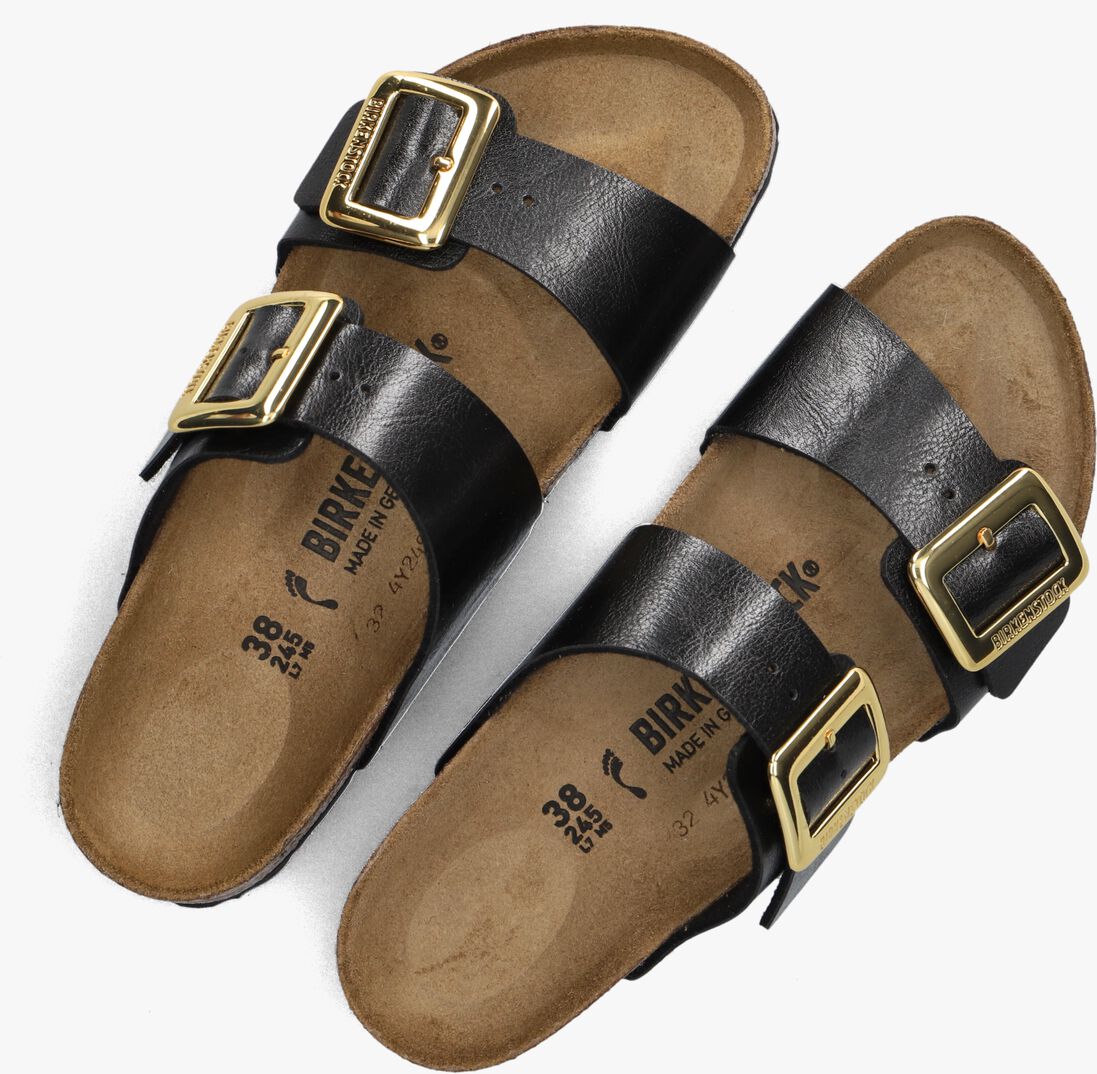 zwarte birkenstock slippers sydney cushion buckle