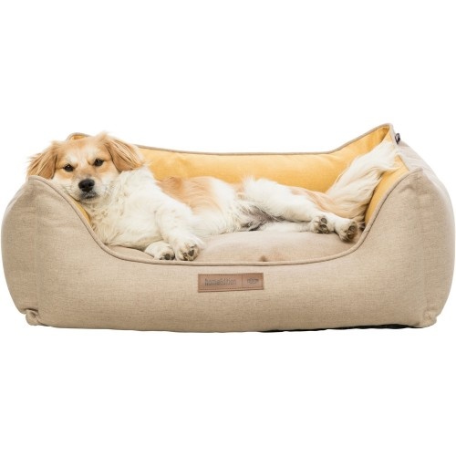 Cama para cães Trixie Home Edition em lona bege e amarela