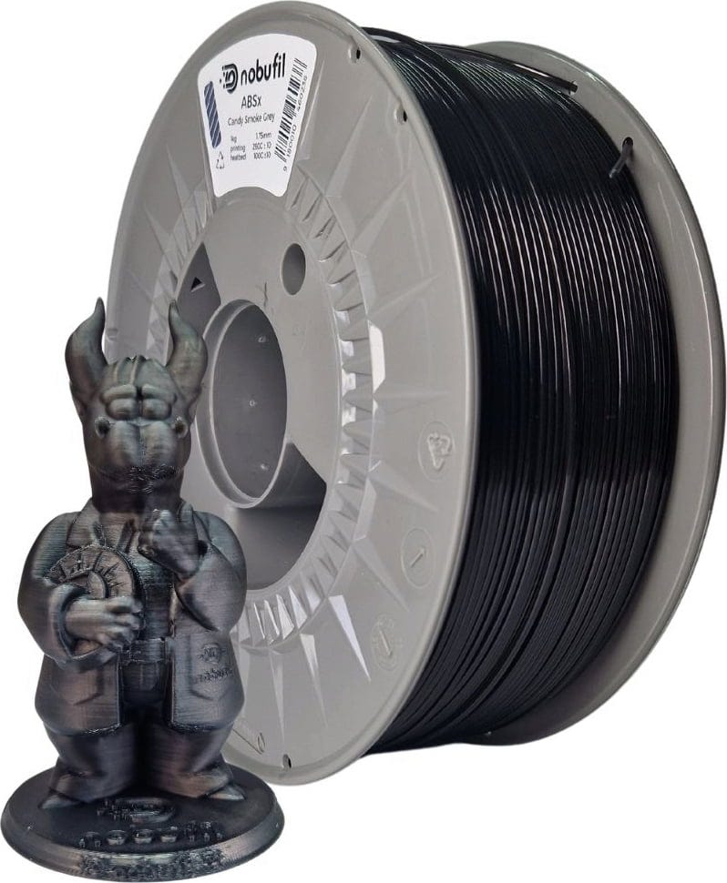 Nobufil  ABSx Candy Smoke Grey, 1,75 mm / 1000 g    ABS Filament aus recycelten Kunststoffen