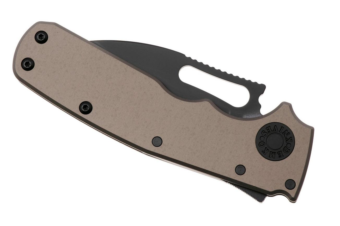 Demko Knives Shark-Cub Shark-Lock Slicer Shark SC-20CV-BLKG10-SS Artillery Grey Anodized Aluminium, zakmes
