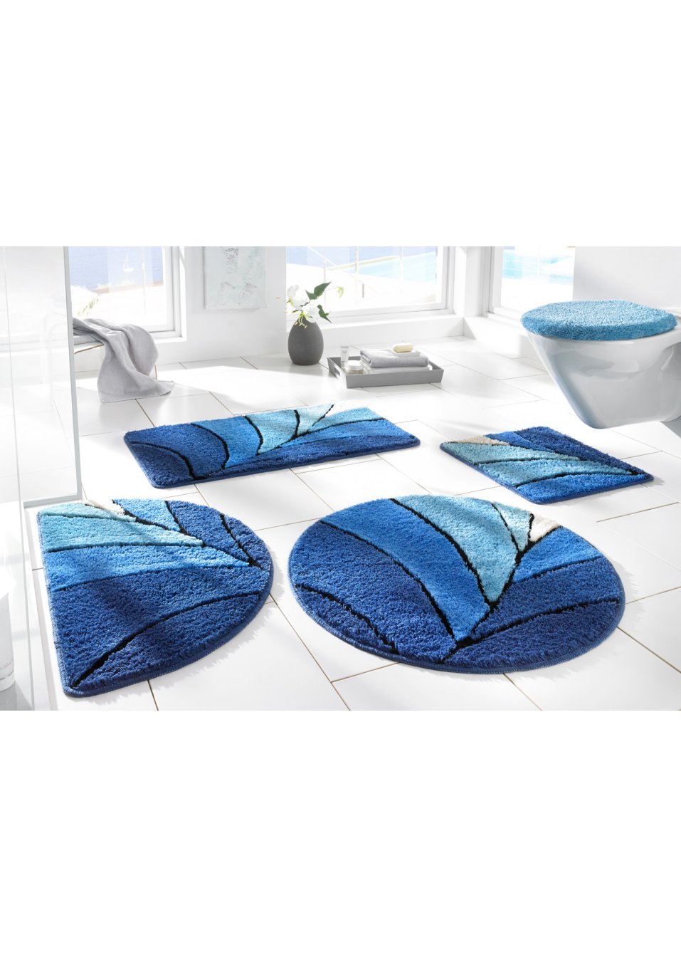 Tapis de salle de bain à longues mèches