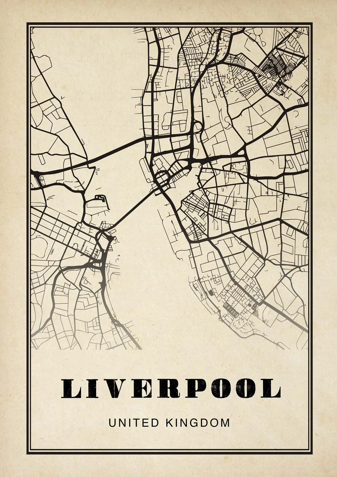 Liverpool Stadt Sepia