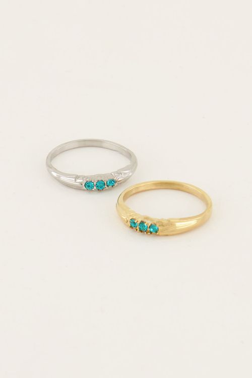 Triple azzuro blue ring