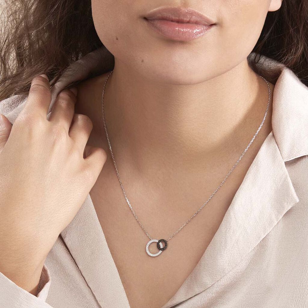 Collier Diana Argent Blanc Oxyde De Zirconium