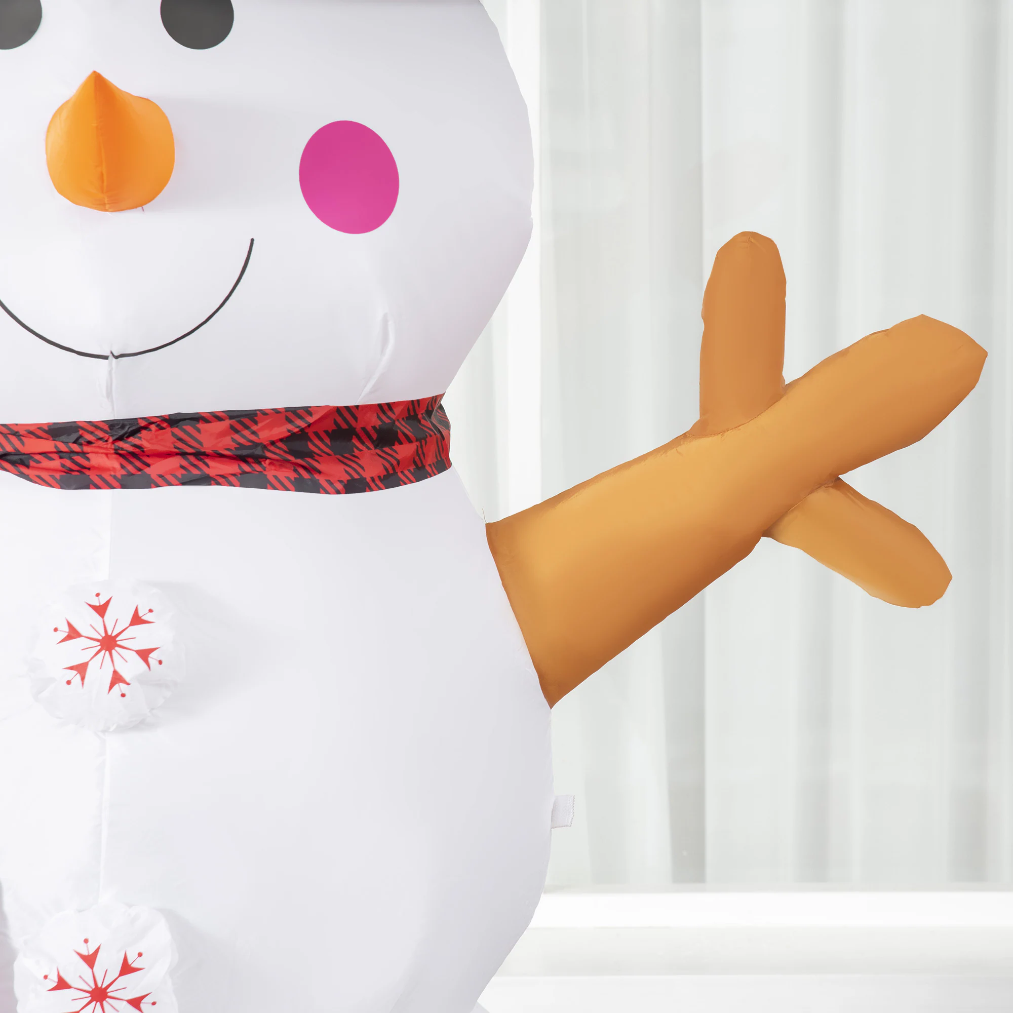 HOMCOM Aufblasbarer Schneemann wetterfest und mit LED-Leuchten bunt 100B x 80T x 182H cm