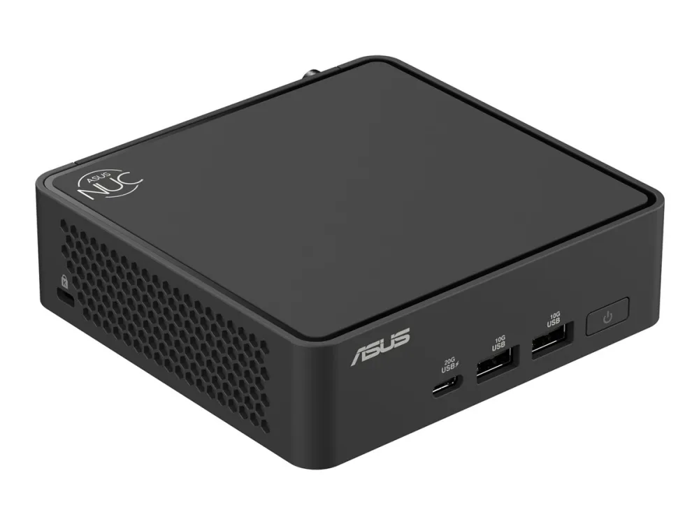 ASUS NUC 15 Pro Slim Kit RNUC15CRKV500002 - Barebone - mini PC 1 x Core 5 235H / op til 5 GHz - vPro - RAM 0 GB - Arc Graphics 140T - IEEE 802.11ax (Wi-Fi 6), IEEE 802.11be (Wi-Fi 7), Bluetooth 5.4, Gigabit Ethernet, 2.5 Gigabit Ethernet - sort