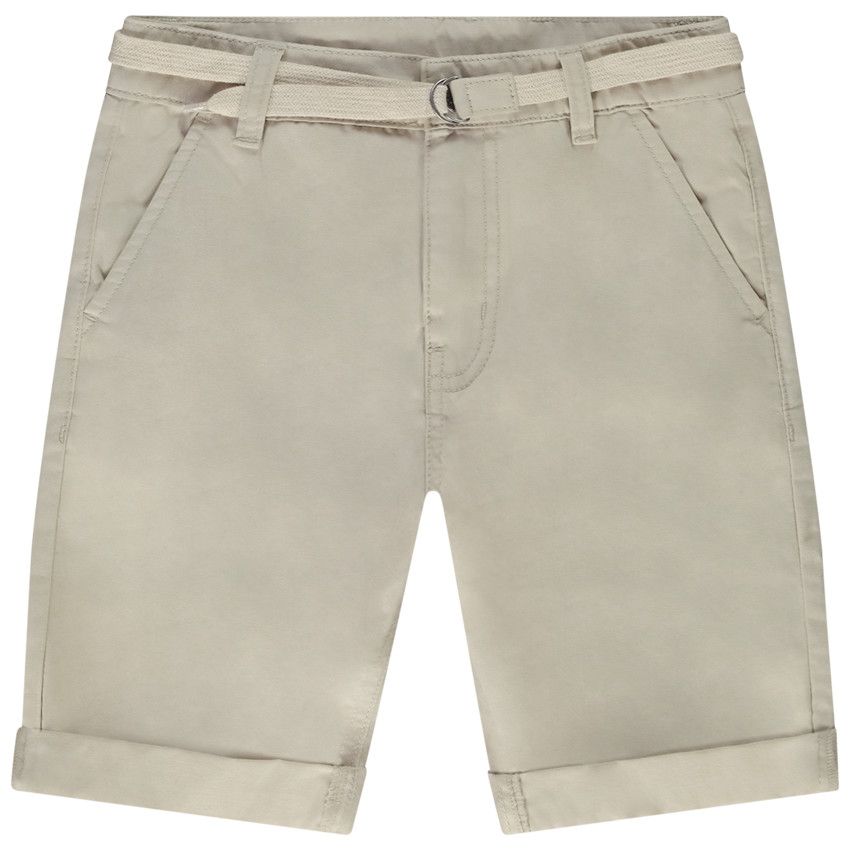 Bermuda ceinturé en twill pour garçon - Gris chiné