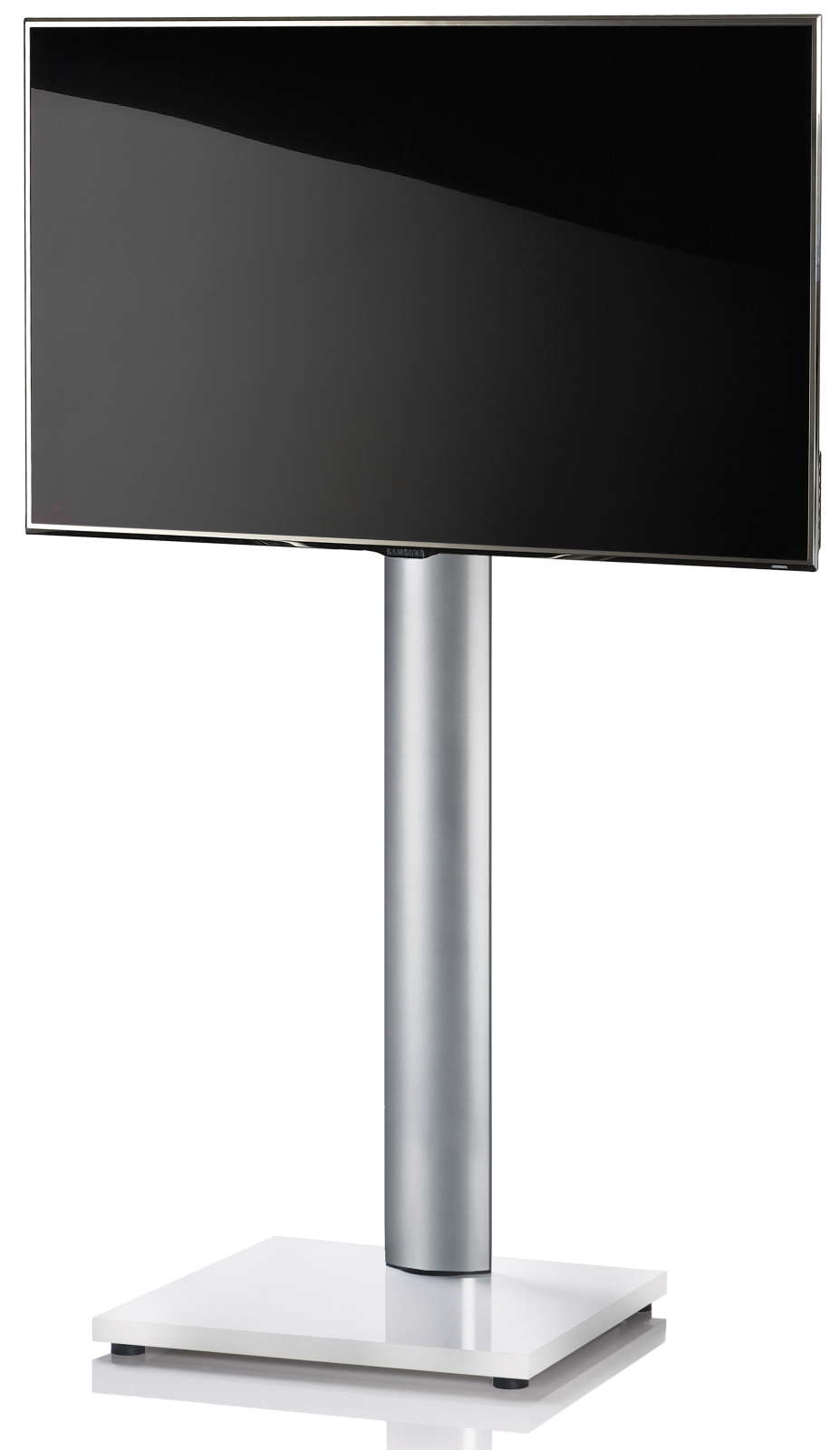 TV-Standfuß ONU MAXI - silber - Weißlack