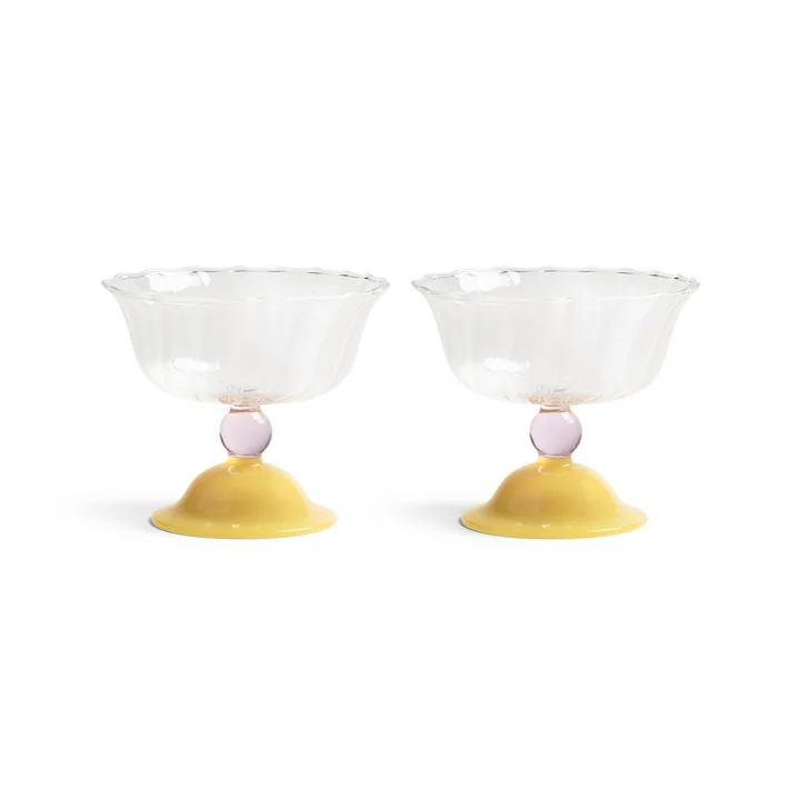 &klevering - Tulip Coupeglas, 300 ml, caramel (2er-Set)