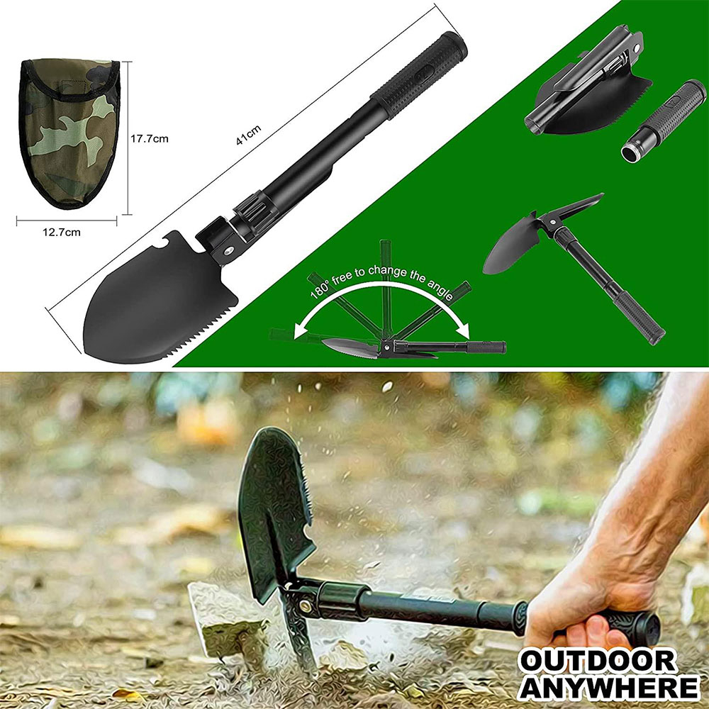 29in1 Outdoor Survival Tasche Notfall SOS Kit für Camping / Wandern   20000mAh Solar Powerbank USB C - Schwarz