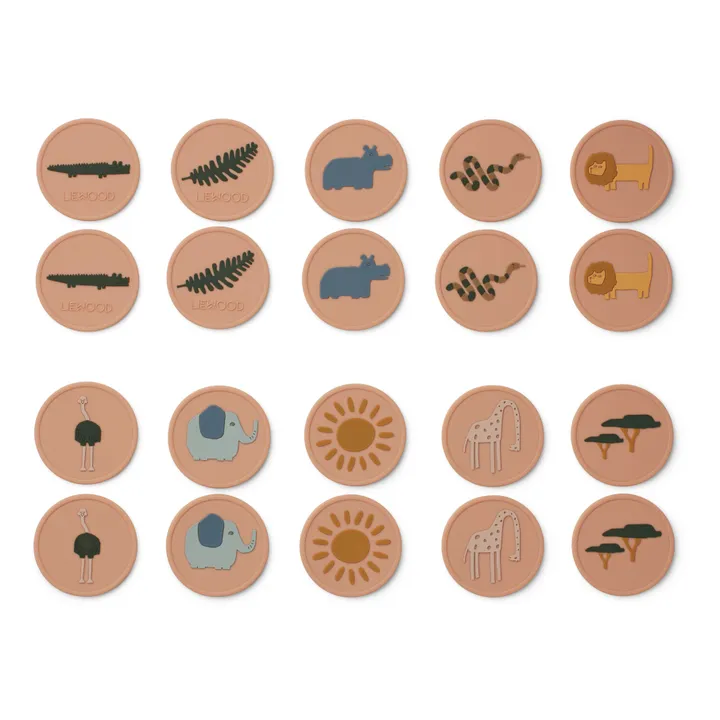 Liewood Jeu memory Easton en silicone | Vieux Rose
