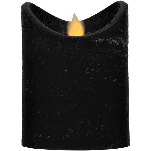 Blokker Rustieke LED Kaars - 7,5x10 cm - Zwart