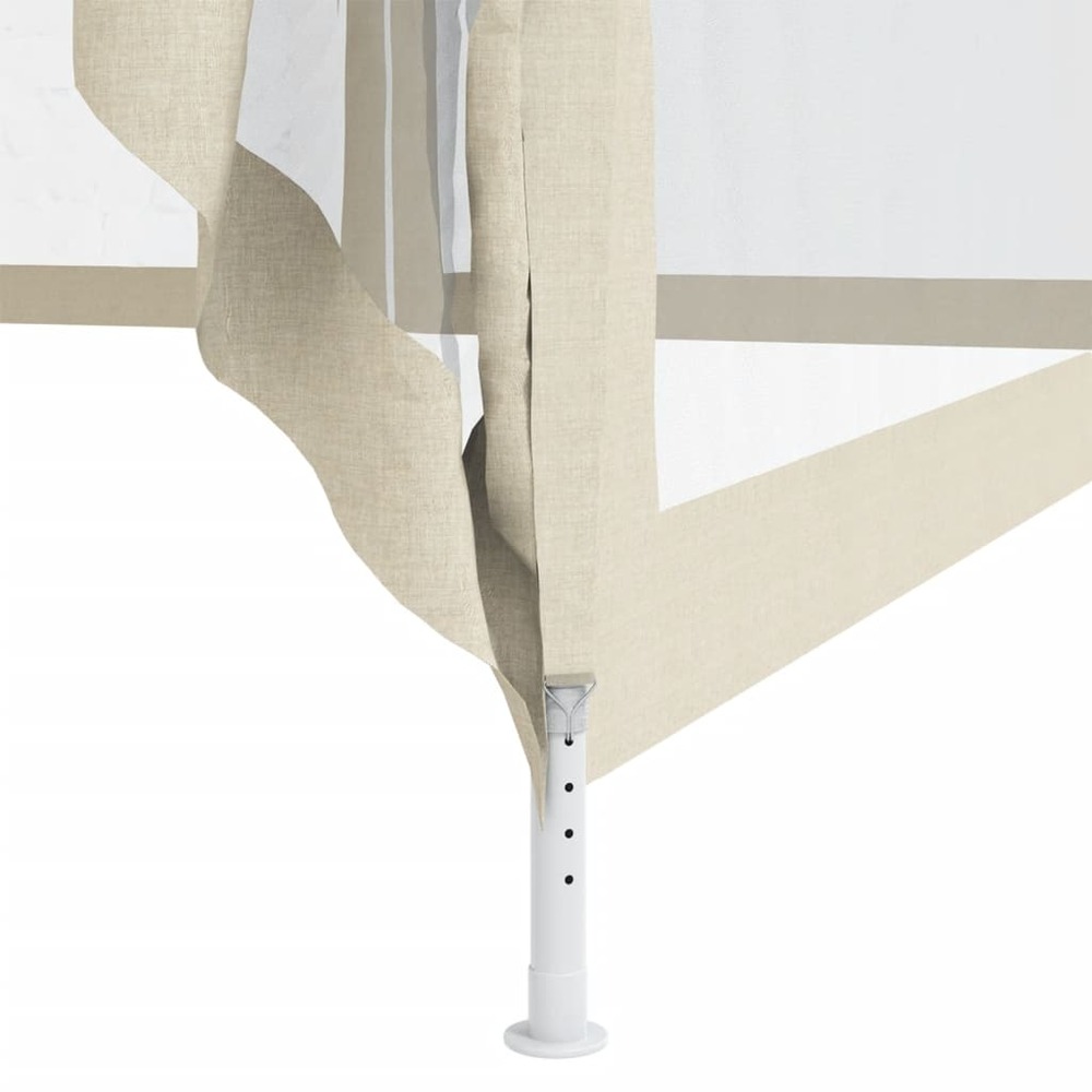 Belvédère à double toit crème 3x3x2,68 m tissu